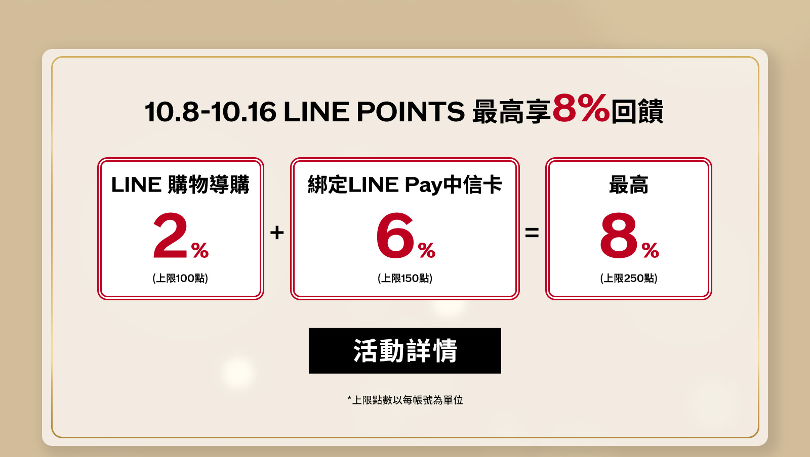 LINE POINTS最高享回饋!