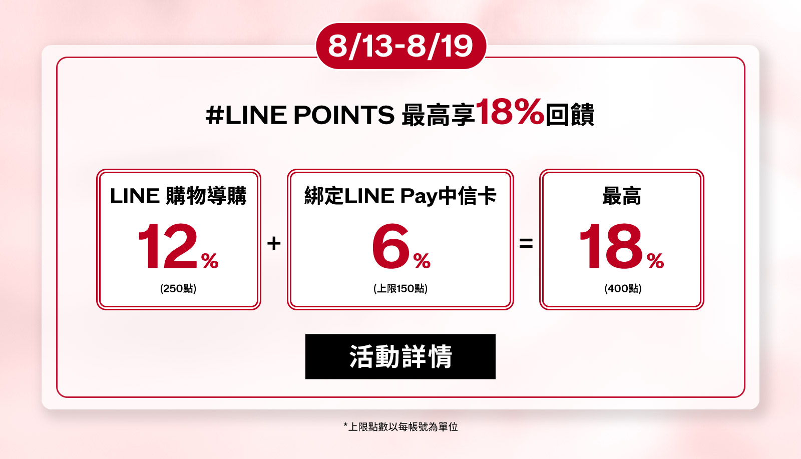 LINE POINTS最高享回饋!