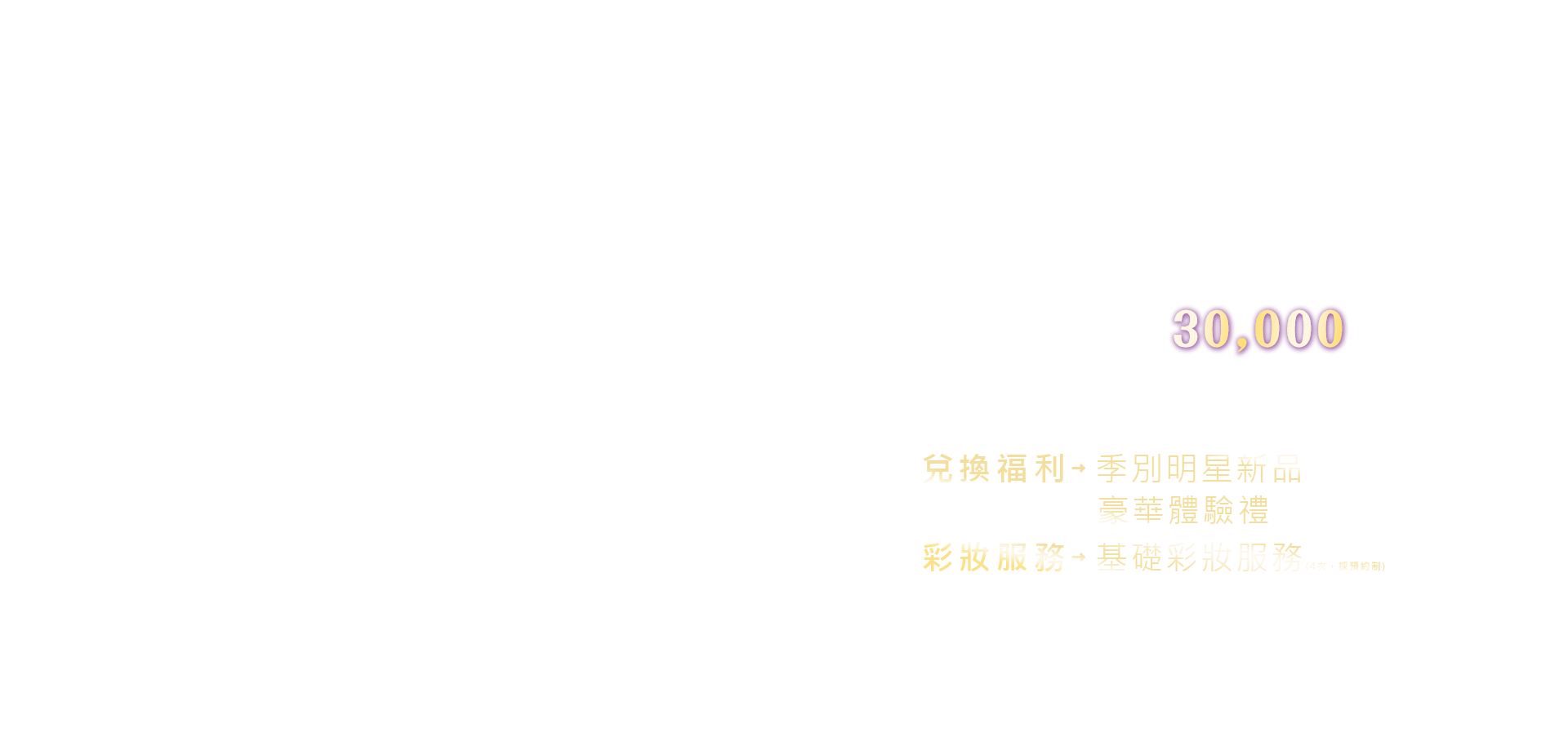 累積會員點數滿30,000點以上即可兌換明星商品