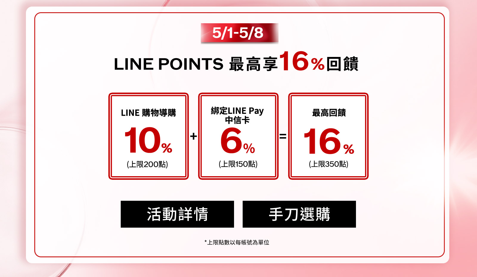 LINE POINTS最高享回饋!